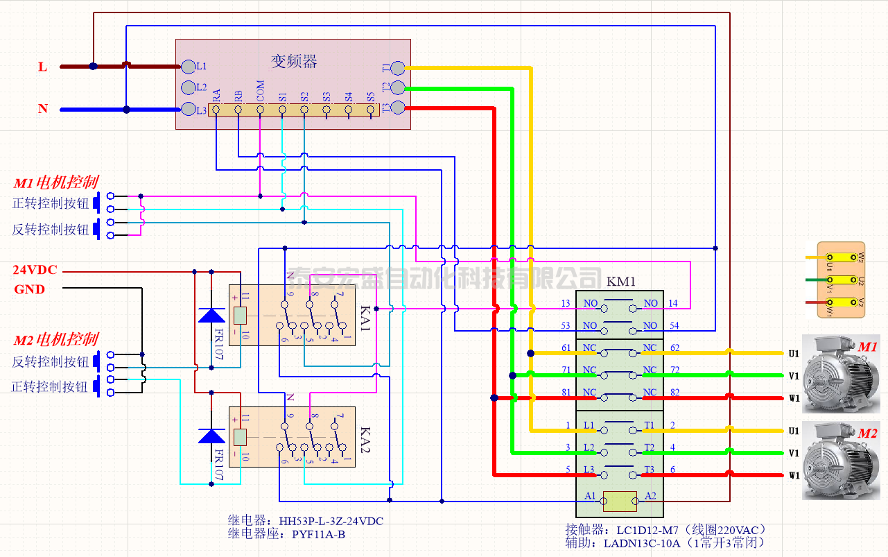 簡單的改動，實現(xiàn)一個變頻器分別獨立拖動兩個電機(jī)，老板高不高興